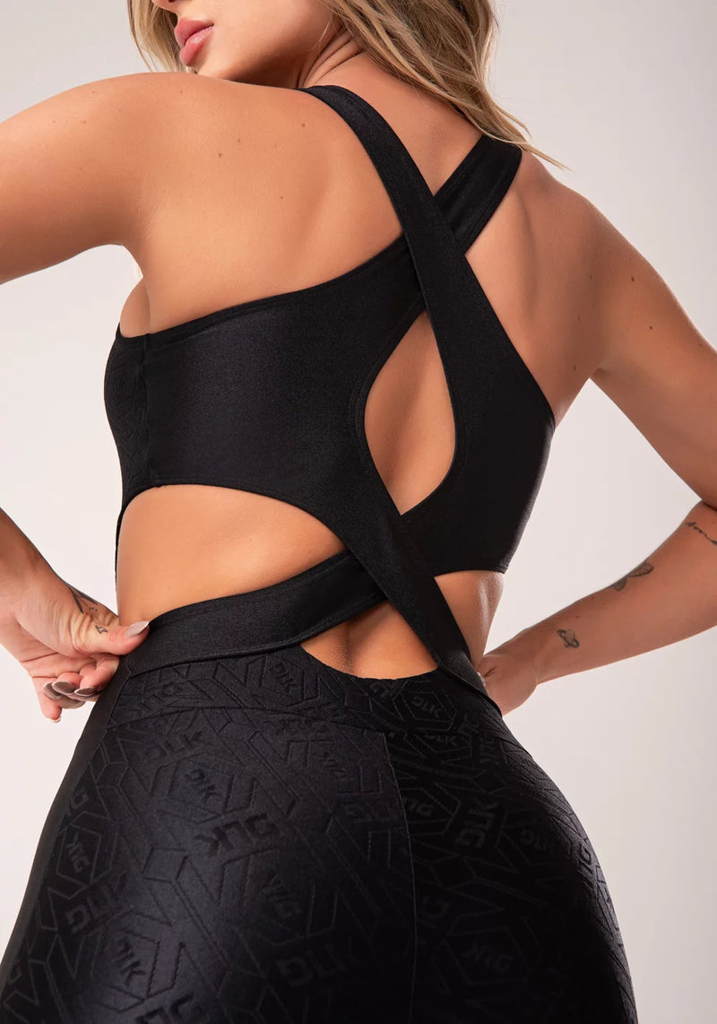 MACACÃO FITNESS FEMININO TRIP MODAS CUT-OUT COM RECORTES FLOW