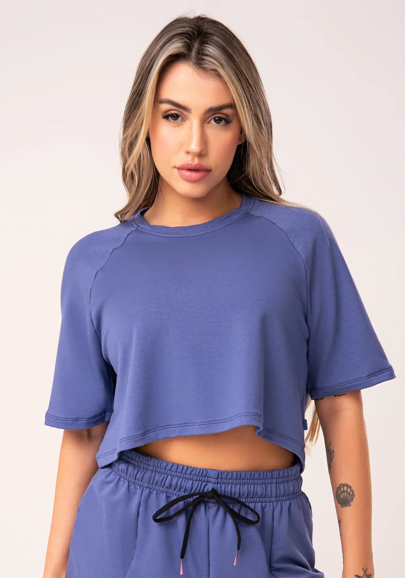 CROPPED FEMININO MOLETINHO MANGA CURTA TRIP FLOW