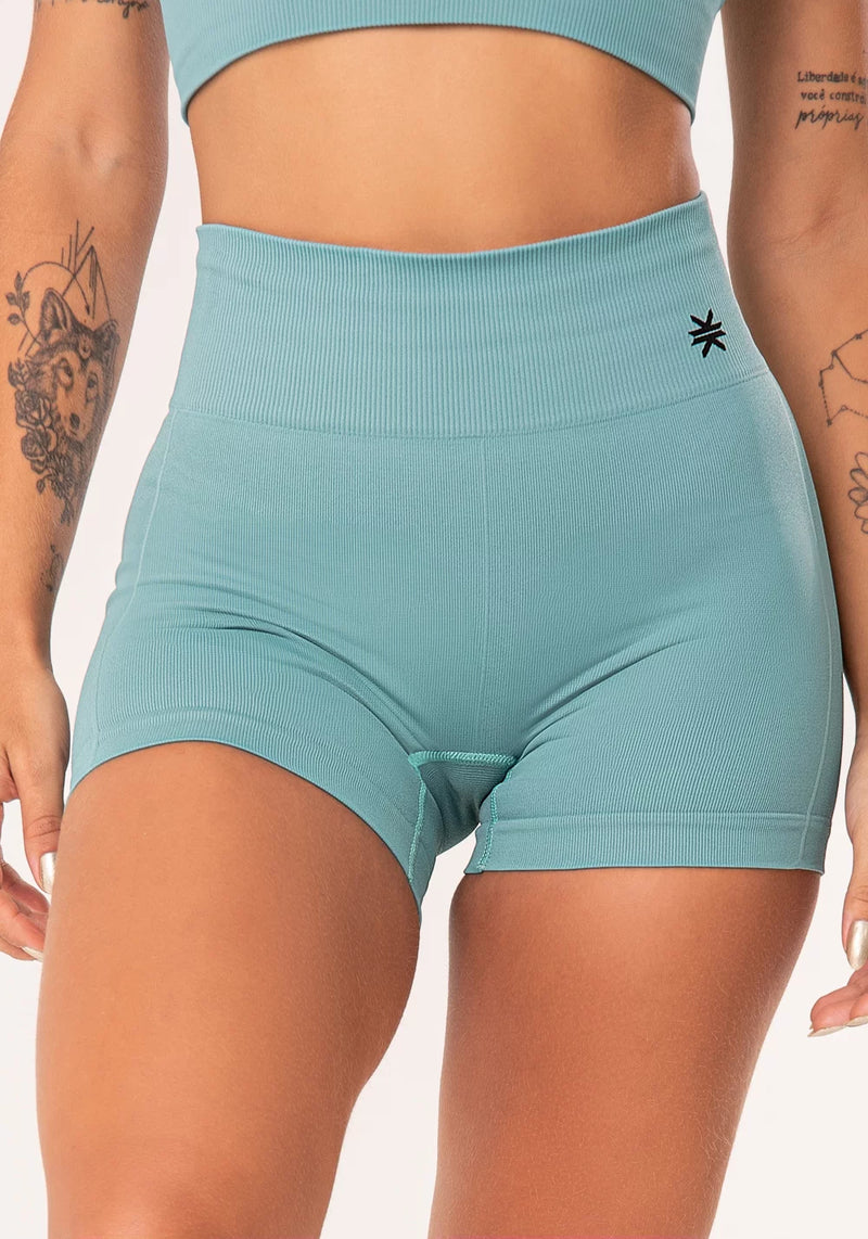 SHORT FITNESS FEMININO VERDE SEAMLESS