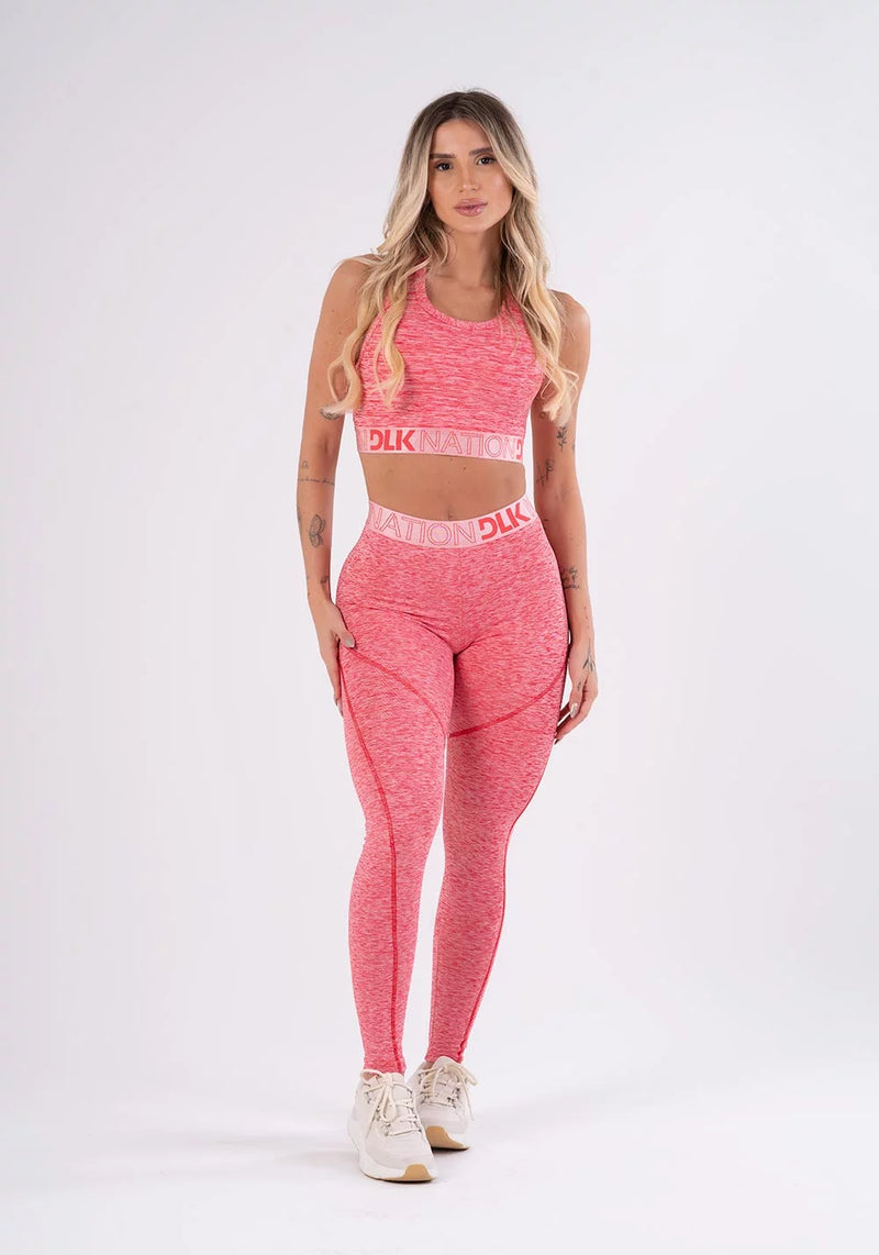 CALÇA LEGGING NATION COM ELÁSTICO NO CÓS VERMELHO